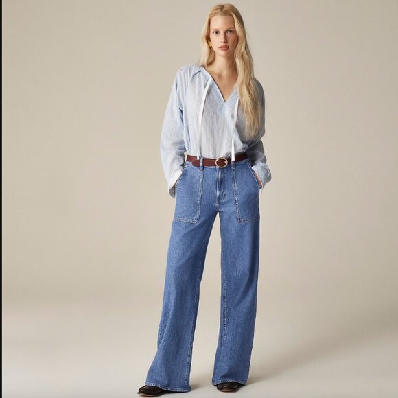 J. Crew Camp-pocket wide-leg jean in Elaine Wash 27" NWT - Picture 2 of 11